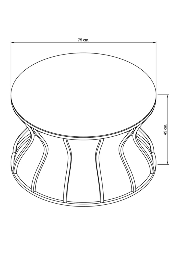 Couchtisch aus Metall - Silber/Schwarz