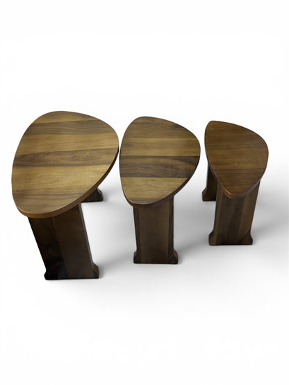 3er Tisch-Set aus Holz