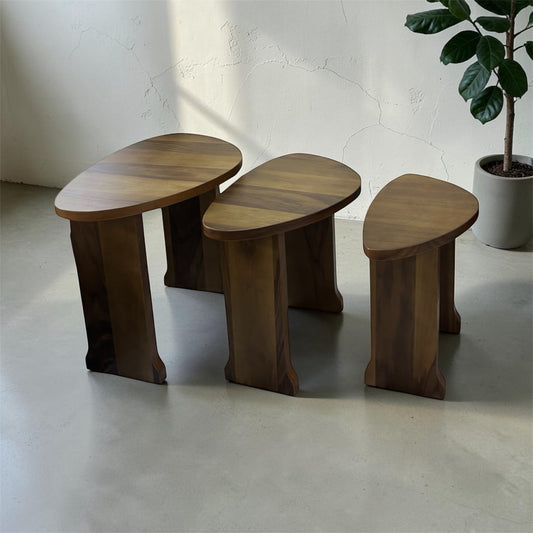 3er Tisch-Set aus Holz
